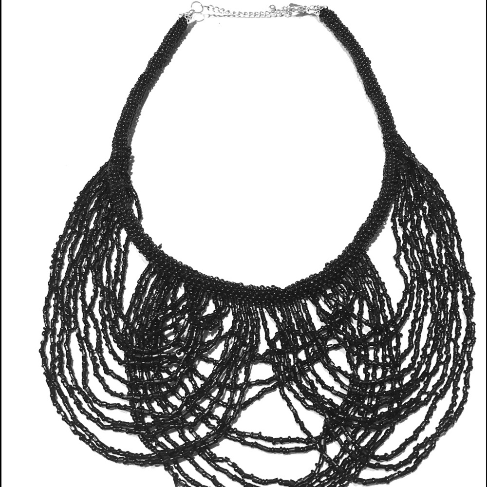 Black Beaded Necklace